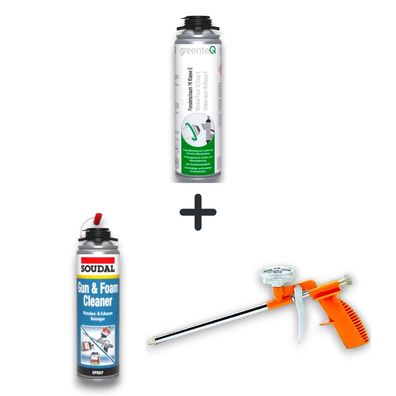 GreenteQ 1K Fensterschaum 500 ml Set inkl. Pistole und Reiniger verschiedene Mengen