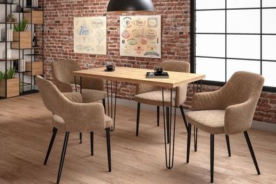 Essgruppe A57, Esszimmer Set , Esstisch mit 4 Stühlen- Farbe wählbar