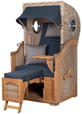 Strandkorbset - bene living - Ammersee 1-Sitzer Teak - PE shell - Modell 593