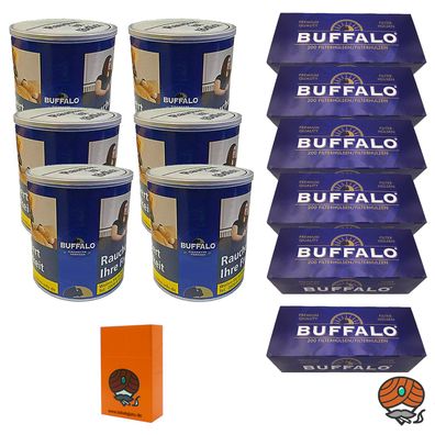 Buffalo Blue Blau Feinschnitt Dose 6x 140g + 6x Buffalo Blue Hülsen + Zubehör