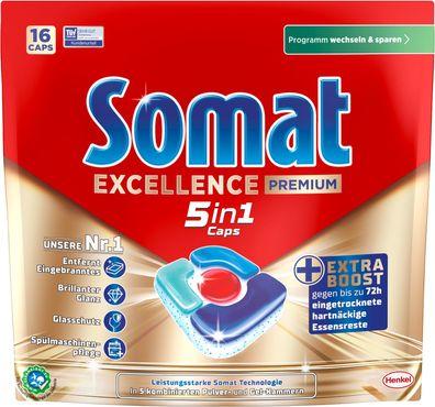 Somat Excellence Premium 5in1 Caps 16 Stück 297,6 g
