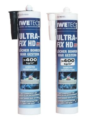 Iwetec Ultra Fix HD Powerkleber 290 ml, 2 versch. Farben - Farbe: weiß