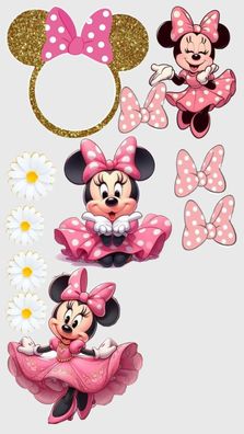 Minnie Mouse Essbar Mickey Mouse Tortenaufleger Torte Geburstag Zuckermasse + NAME