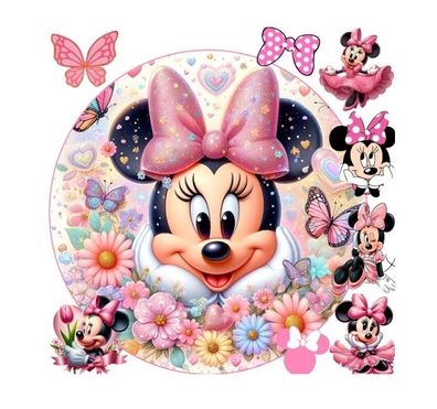 Minnie Mouse Essbar Mickey Mouse Zuckermasse Tortenbild Tortenaufleger + 4 Muffin