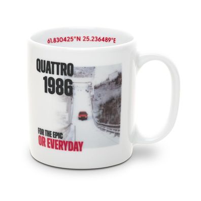 Original Audi Tasse Quattro Kaipola 1986 Kaffeetasse Kaffeebecher weiß 3292500900