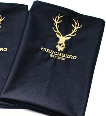 Hirschberg EST.2022, Servietten "Hirschberg" Schwarz-Gold, Edle Servietten