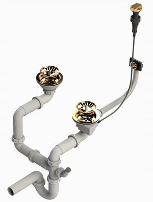 Automatischer Gold-Wand-Siphon mit Doppelkammer und Überlauf