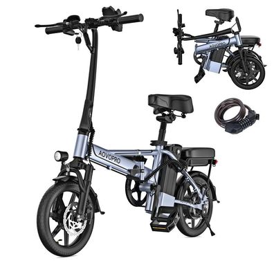 Faltbares 14 Zoll E-Bike 250W 48V 10.4Ah/15.6Ah für Erwachsene mit Doppelsitz