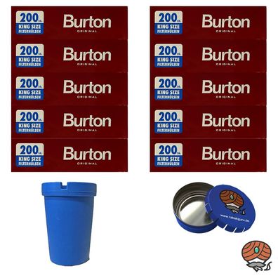 10x Burton King Size Filterhülsen (2000 Stück), Autoaschenbecher, Box
