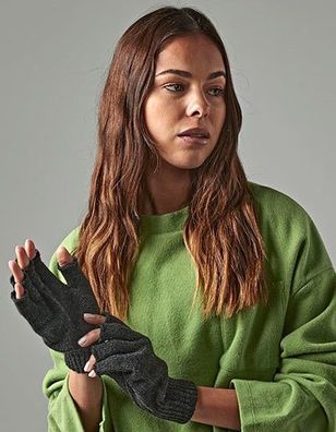 Fingerless Gloves Beechfield Black S/M - L/XL CB491 (C)