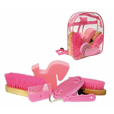 Putzset mit 7 Produkten in transparentem Rucksack Rosa
