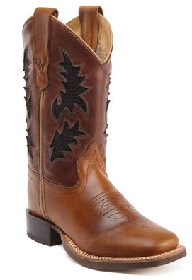 Jama Old West Westernreitstiefel Westernstiefel Kinder u. Jugendliche, braun-stick