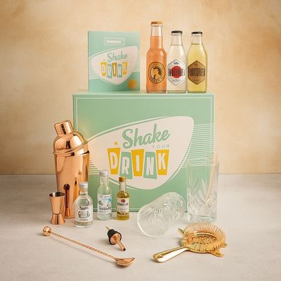 Shake Your Drink Cocktailset 16-teilig - Premium Barset mit 6 Bartools und mehr