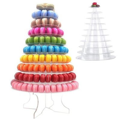 10-Tier Transparent Macaroon Display Stand for Wedding & Party