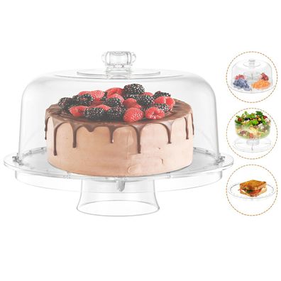 Clear Acrylic Cake Stand with Domed Lid, Snack Server