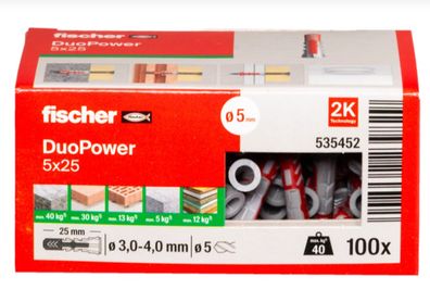 Fischer Duopower Universaldübel leistungsstarker 2-Komponenten-Dübel