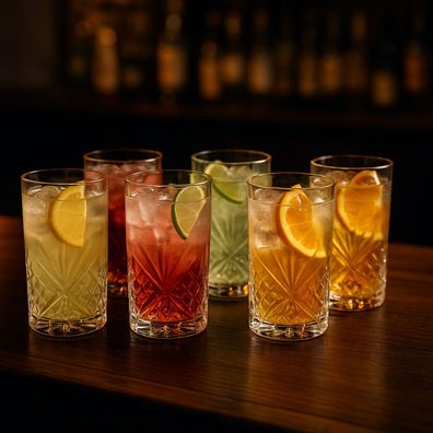 Longdrinkglas Set 6er - hochwertige Markenqualität, 6x elegante Longdrink Gläser