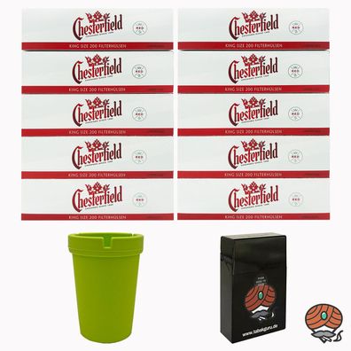 10 Pack Chesterfield King Size Filterhülsen + Autoaschenbecher + Box