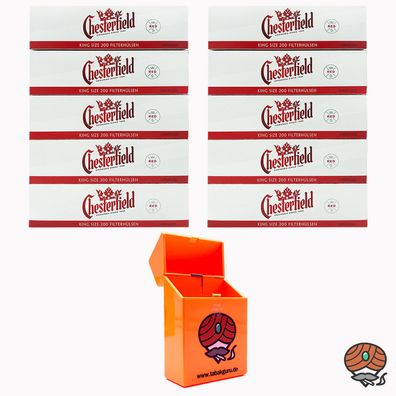 10 Pack Chesterfield King Size Filterhülsen + Zigarettenbox