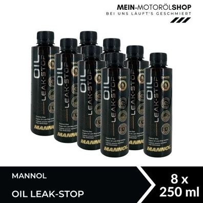 Mannol Oil Leak-Stop Motordichtmittel Ölverlust-Stop Additiv 8x250 ML
