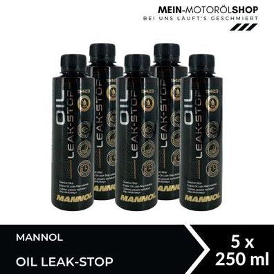 Mannol Oil Leak-Stop Motordichtmittel Ölverlust-Stop Additiv 5x250 ML