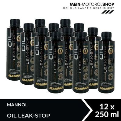 Mannol Oil Leak-Stop Motordichtmittel Ölverlust-Stop Additiv 12x250 ML