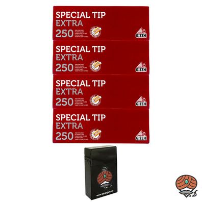 4 Pack Gizeh Special Tip Extra Filterhülsen + Zigarettenbox