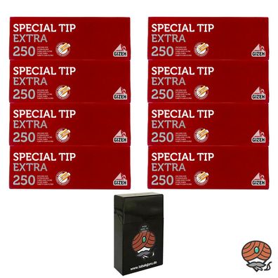 8 Pack Gizeh Special Tip Extra Filterhülsen + Zigarettenbox