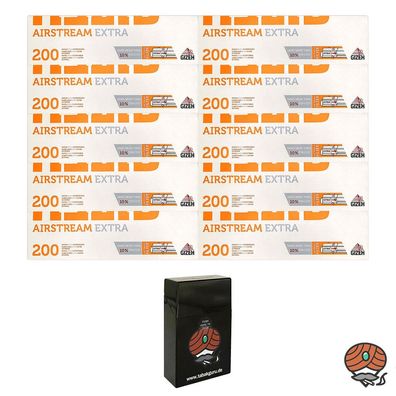 Gizeh Airstream Extra Papier-Filterhülsen,10 Packungen + Zigarettenbox