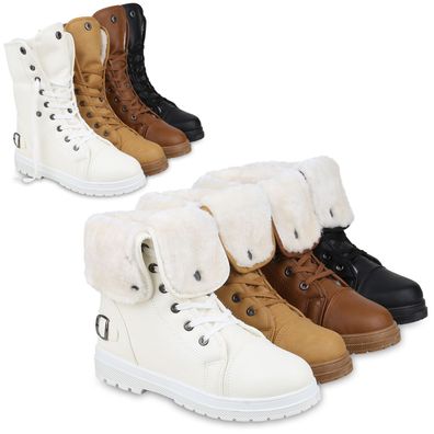 VAN HILL Warm Gefütterte Damen Stiefeletten Worker Boots Outdoor Schuhe 813745