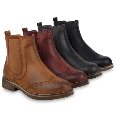 VAN HILL Damen Stiefeletten Chelsea Boots Leicht Gefütterte Freizeitschuhe 818251