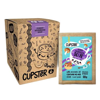 Cupster vegane glutenfreie Instant Suppen 10er Pack Waldpilzsuppen Tassen-Suppen