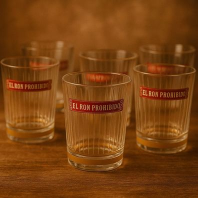 El Ron Prohibido Longdrinkgläser 6er-Set - Original Marken-Gläser im stilvollen