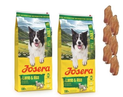 2 * Josera Lamm & Reis 12,5 kg + 6 * Kaninchenohren Trockenfutter Hundefutter