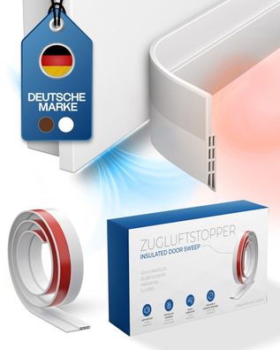 MIDORI Zugluftstopper für Türen 5 x 100cm Türdichtung Türbodendichtung unten Weiß Sch