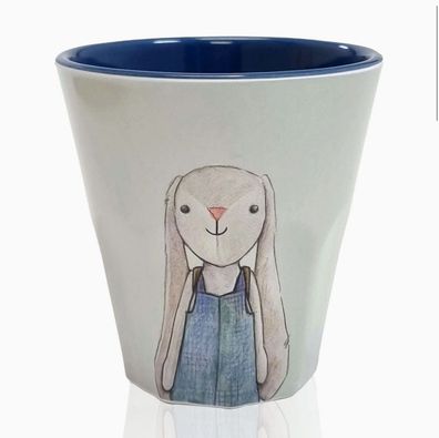 Melamin Becher blau "Hase Hugo", Becher, Kinderbecher, Kindergeschirr