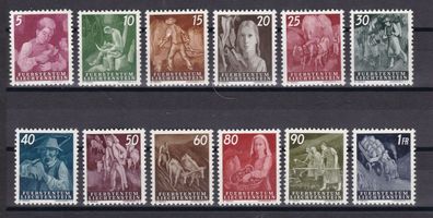 Liechtenstein 1951 postfrisch MiNr 289-300 Freimarken Landarbeit