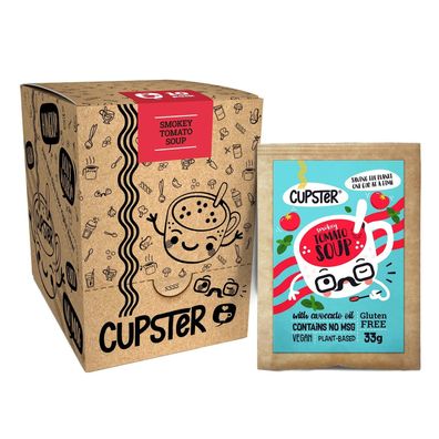 Cupster vegane glutenfreie Instant Suppen 10er Pack Geräucherte Tomatensuppe