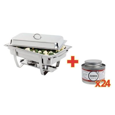 Sonderangebot Milan Chafing-Dish mit 24 x flüssige Brennpaste