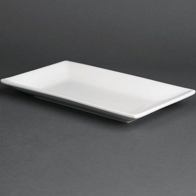 Olympia Whiteware rechteckige Servierteller 25 x 15cm (4 Stück)