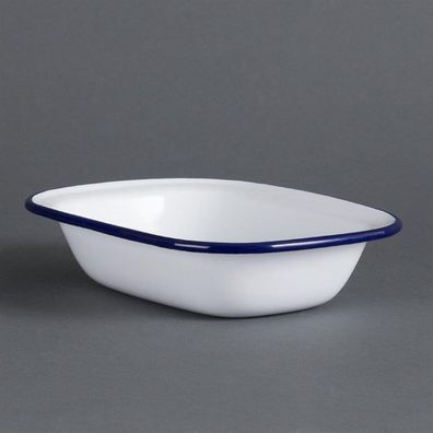 Olympia rechteckige Speiseschale weiß-blau 13,5 x 18cm (6 Stück)