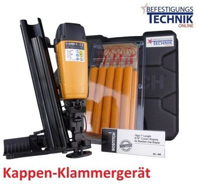 Bostitch SL1838BC-E 19-38mm Klammergerät Nagler für Folien Kappen SB-Caps Plastiksche
