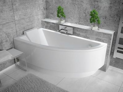 Badewanne Eckwanne Acryl Praktika 140x70 Links Weiß | Ablauf & Füße GRATIS !
