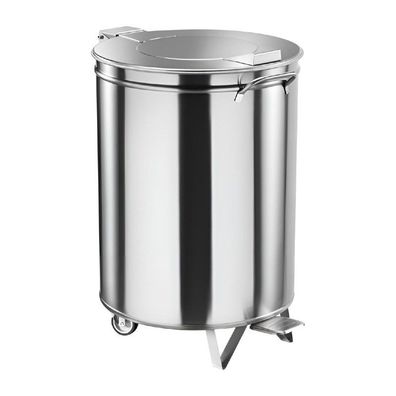 Gastro M Edelstahl-Treteimer mit Rädern 50L