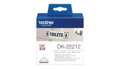 Brother DK22212 Brother Endlosetiketten Film weiß, 15,24 m x 62 mm DK-22212