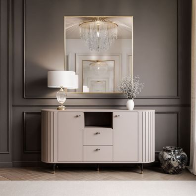 Kommode 2D2S LINNEA mit Schubladen, Kaschmir, Schwarz