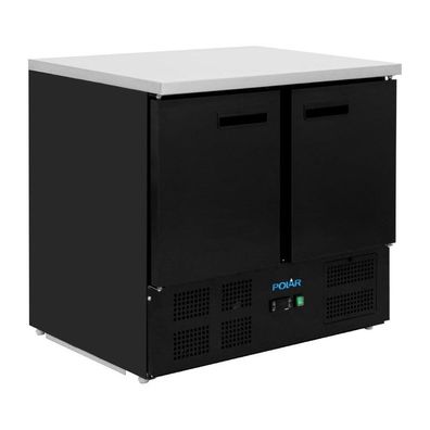 Polar G-Series Doppel Tür Kühlschrank Theke Schwarz 257Ltr