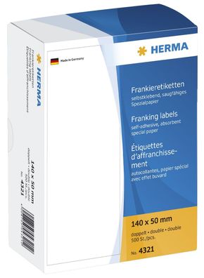 Herma 4321 4321 Frankier-Etiketten - doppelt, 140x50 mm, 50