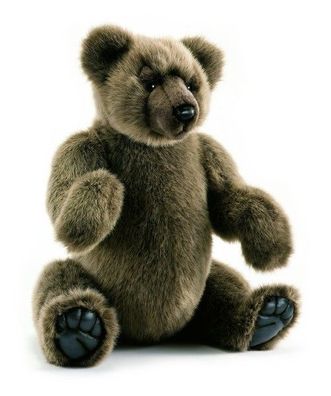 Plüsch Bär grau mit beweglichen Gliedern, ca. 35 cm lang