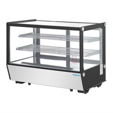 Polar G-Serie Theken-Kühlschrank Schwarz Quadratisches Glas 160L